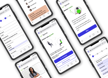 Device mockups of Sprout app