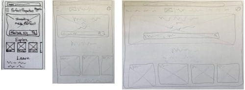 Home screen - responsive sketches